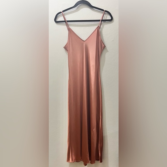 Quince Washable Silk Slip Dress in Rose Powder, Size S - Picture 3 of 16